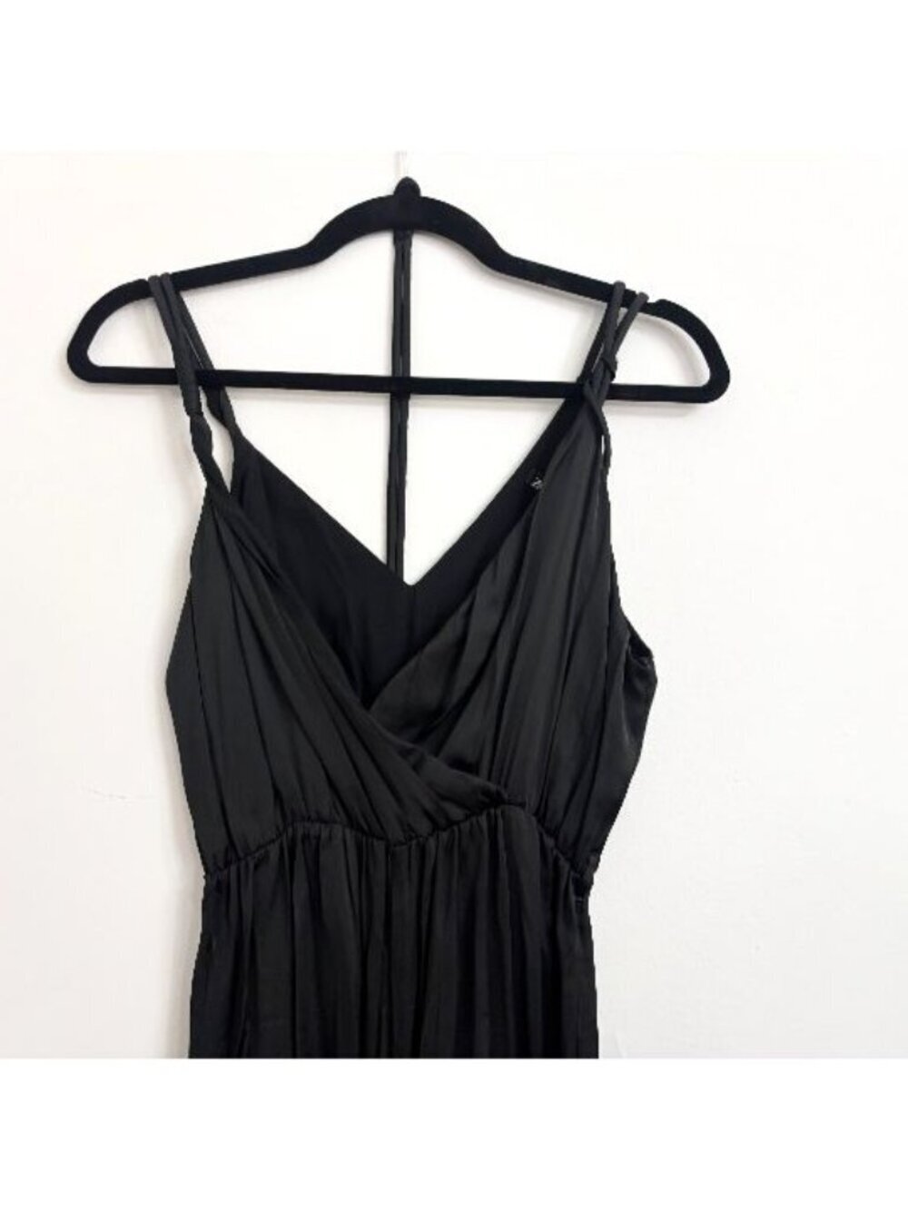 NWT Zara Black Satin Effect Floor Length Black Sleeveless Jumpsuit - Sz XS - Picture 12 of 12